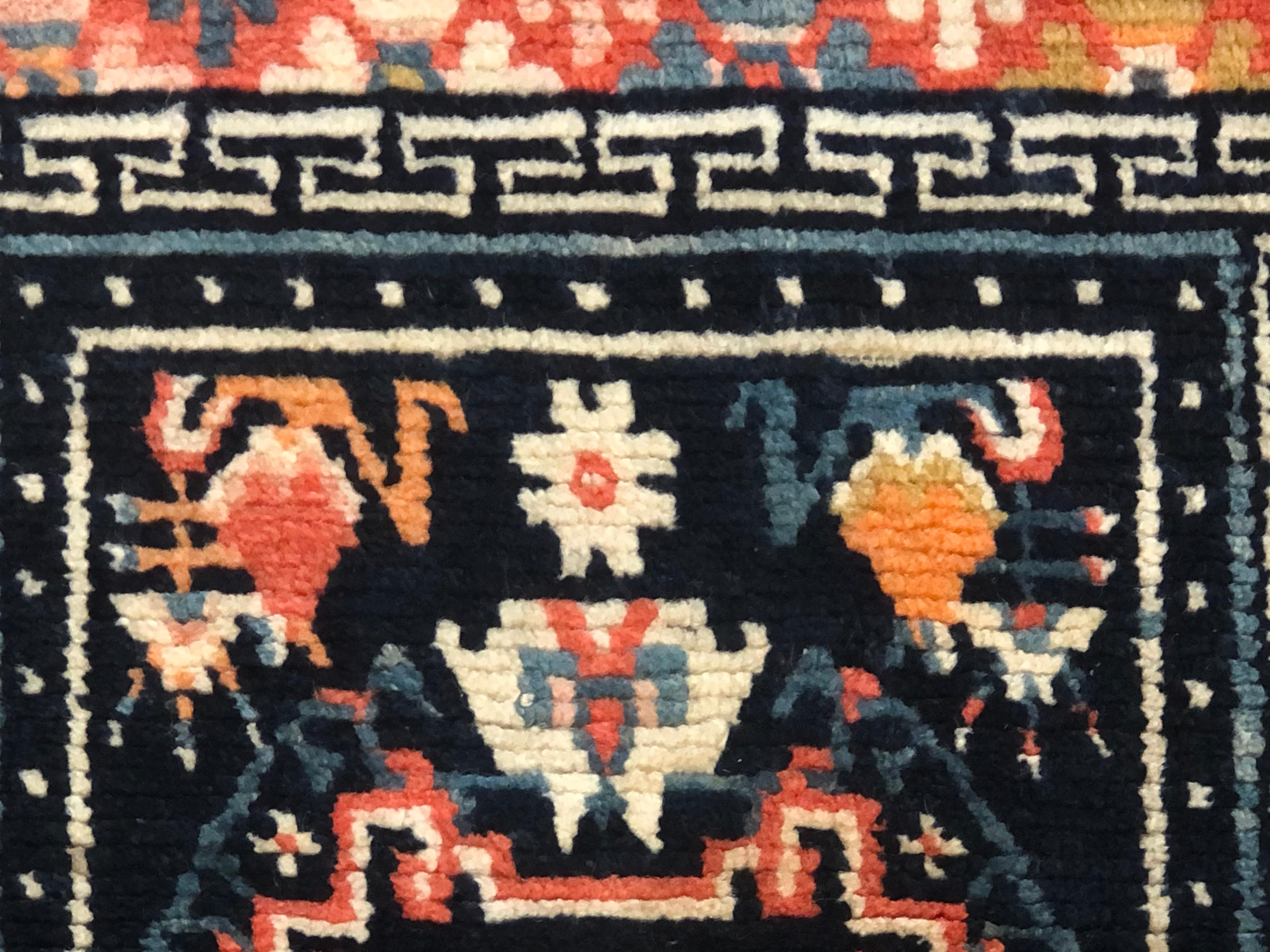 Sella tibetana a fiori blu arancione del XIX secolo € 1.500, ca 1870 2