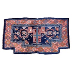 Sella tibetana a fiori blu arancione del XIX secolo € 1.500, ca 1870