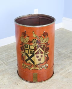 19th Century Orange Painted Mill Bucket