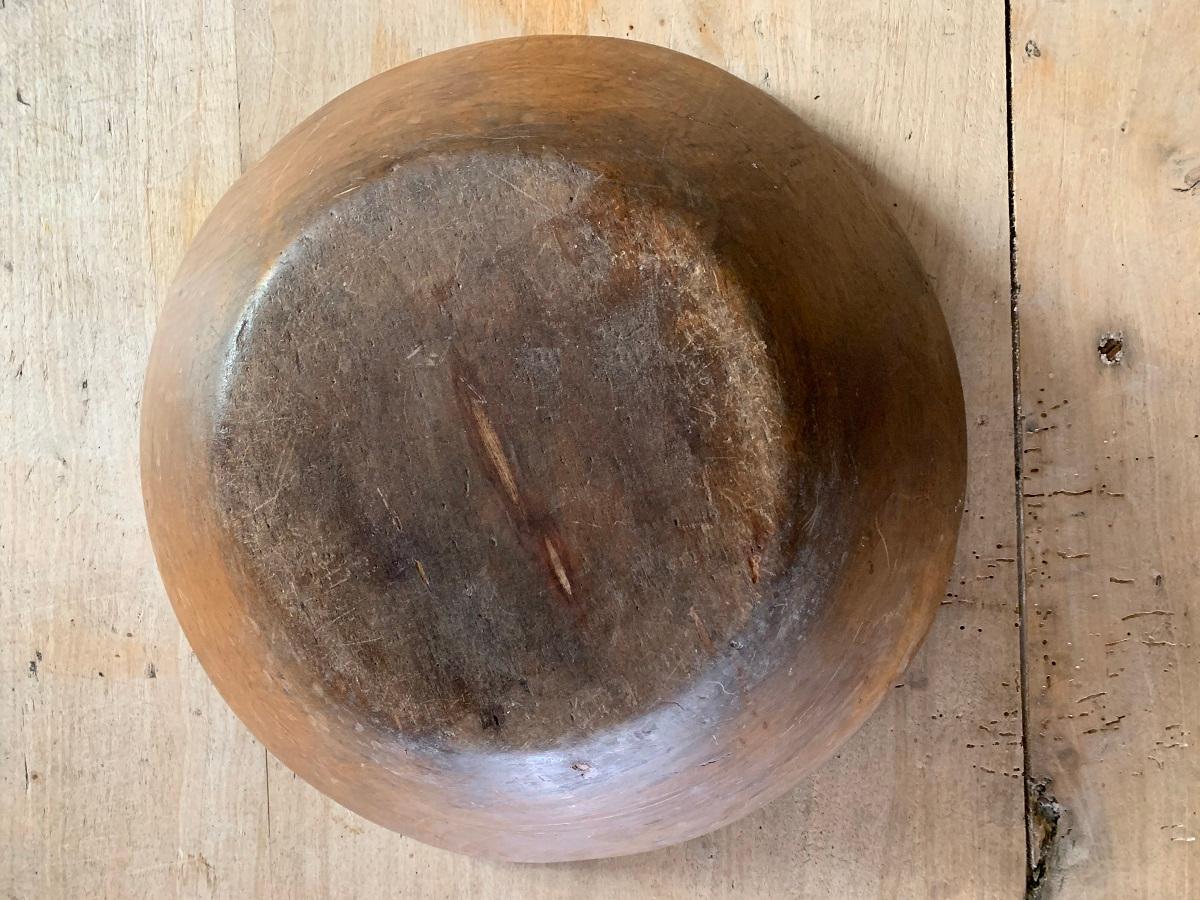 Wood 19th Century organic English Dairy Bowl