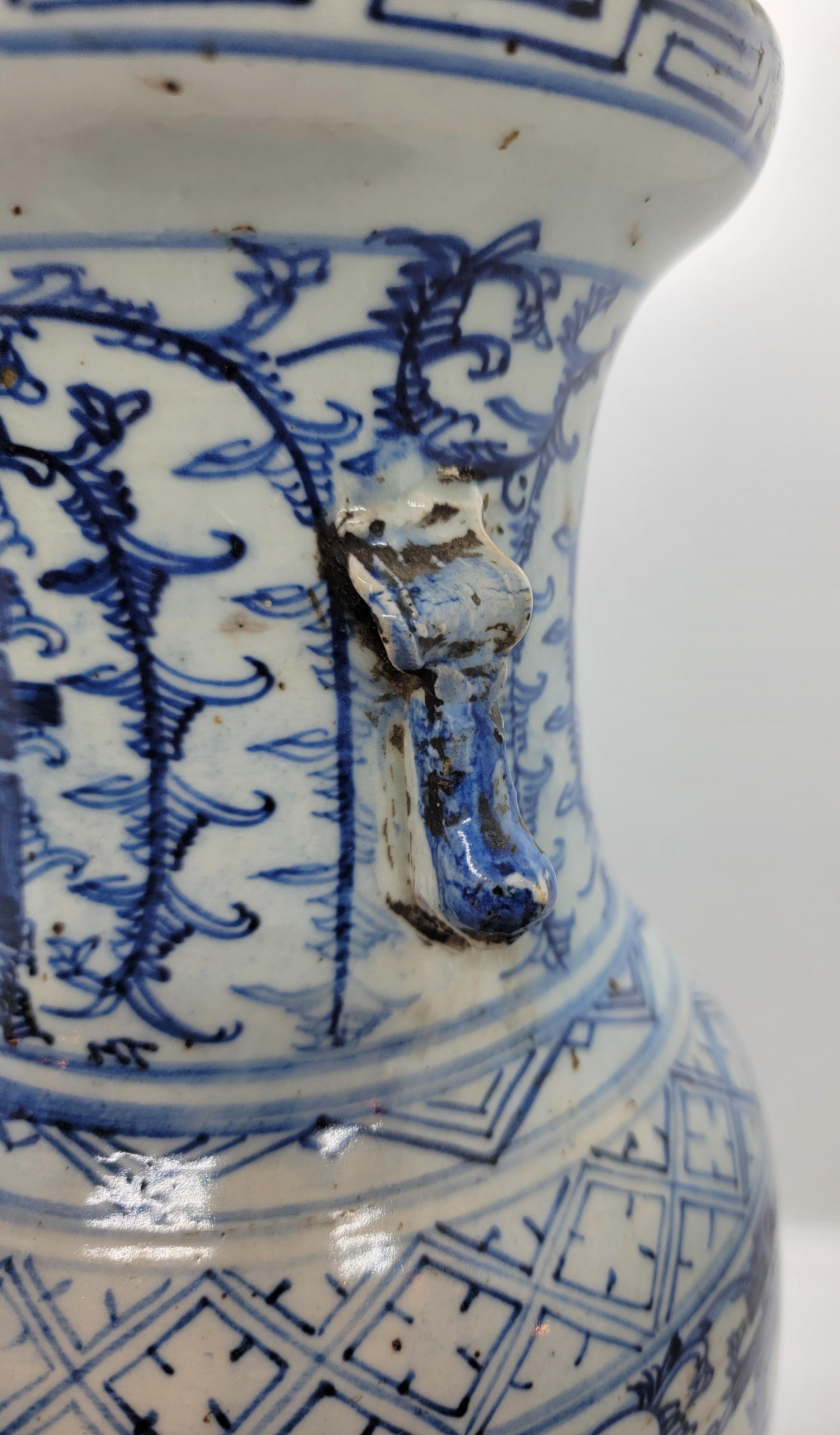 19th Century Oriental Bridal Pottery Vase For Sale 5