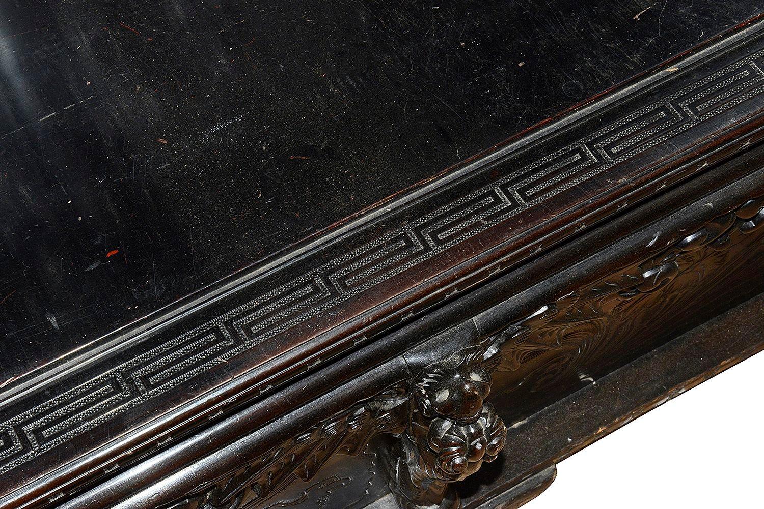 19th Century Oriental carved hall bench For Sale 2