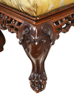 19th Century Oriental Carved Wood Stool