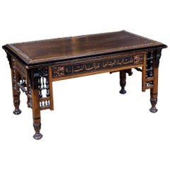 19th Century, Oriental Couch Table with Inlaid Marakesch, circa 1900