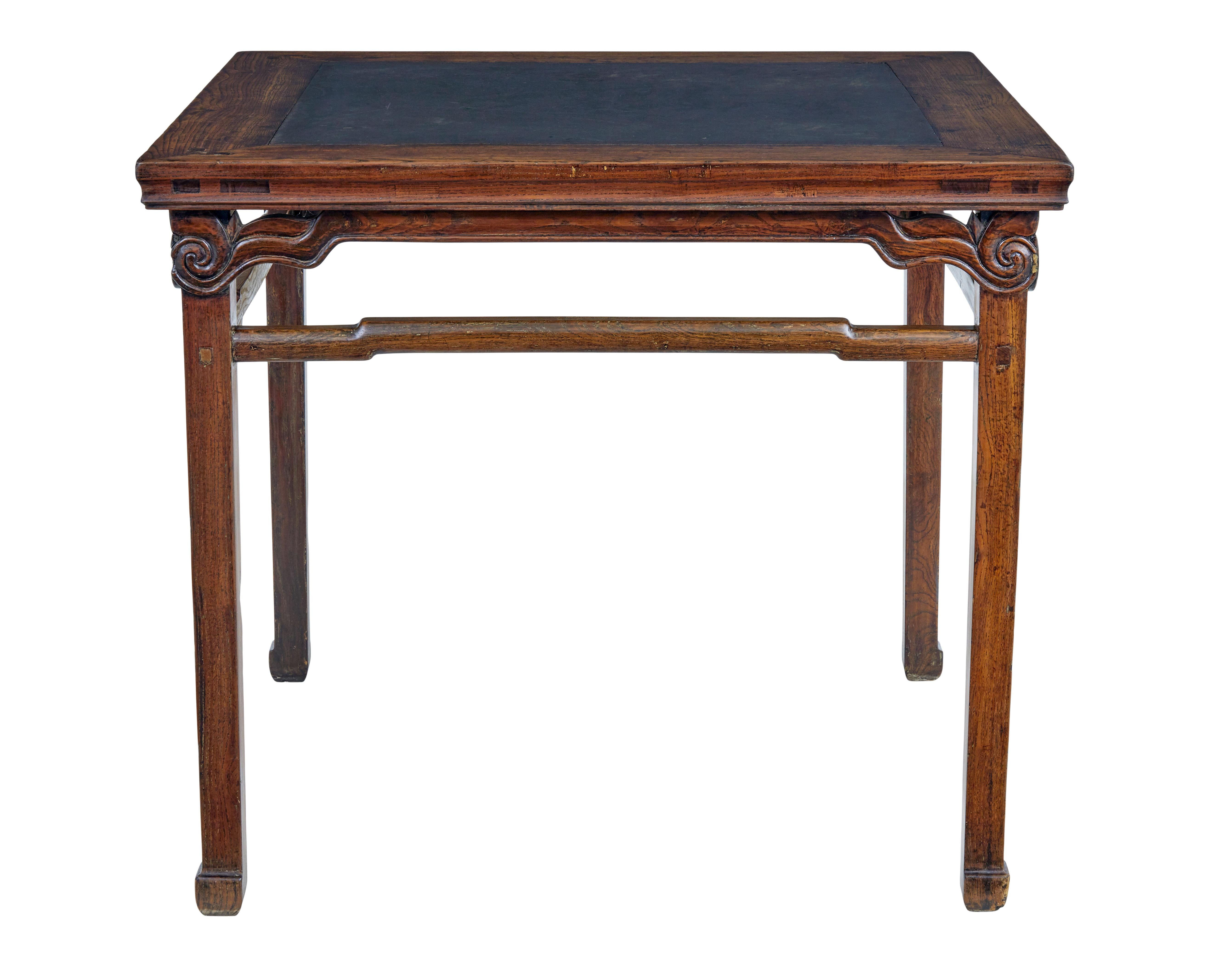 19th Century Oriental hard wood marble centertable In Good Condition For Sale In Debenham, Suffolk