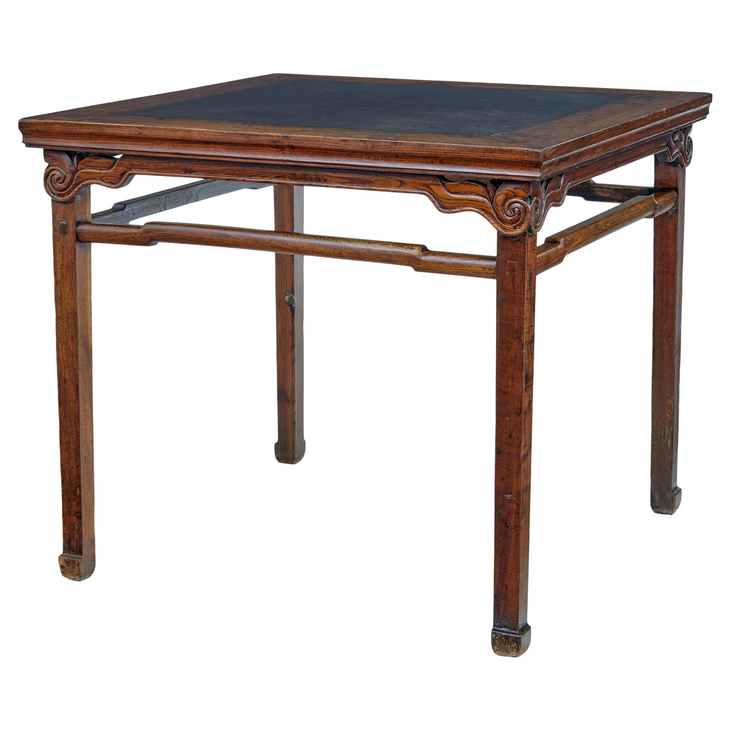 19th Century Oriental hard wood marble centertable