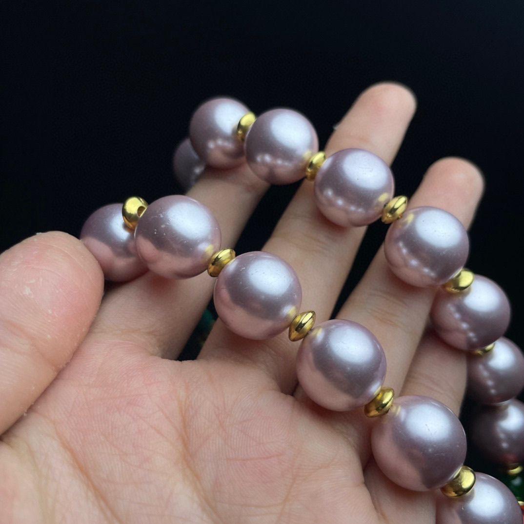 19th Century Oriental Imperial Eighteen Pink Pearls Bracelet For Sale 3