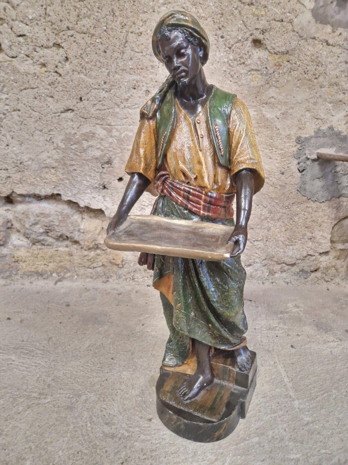 19th Century Oriental Sculpture from Polychromed Plaster In Good Condition In Buxton, GB
