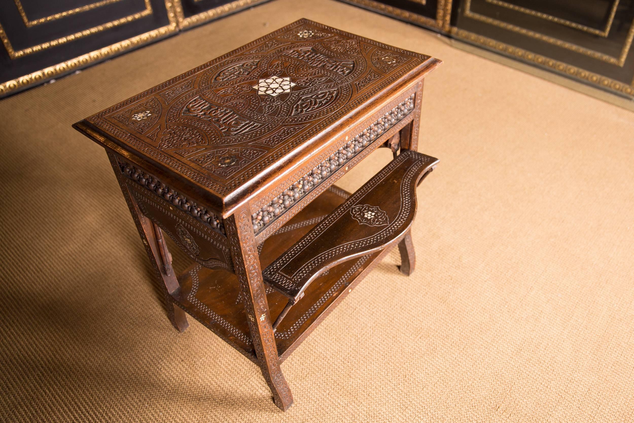 Islamic 19th Century, Oriental Table with Inlaid Marakesch, circa 1900 For Sale