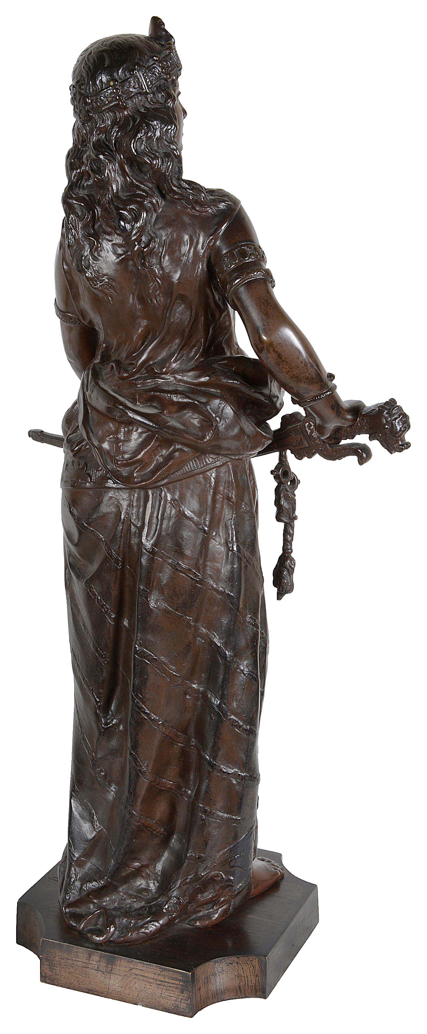 19th Century Orientalist Arab Girl Bronze Statue, Signed C.Levy In Good Condition In Brighton, Sussex