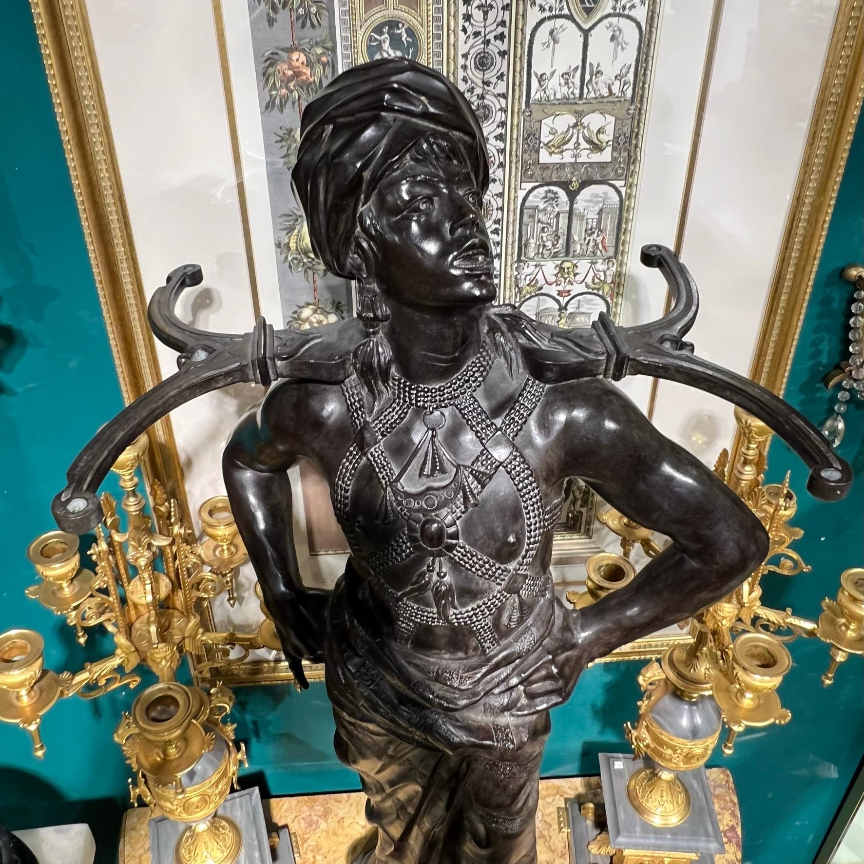 19th Century Orientalist French Bronze Statue of Arabian Warrior For Sale 1