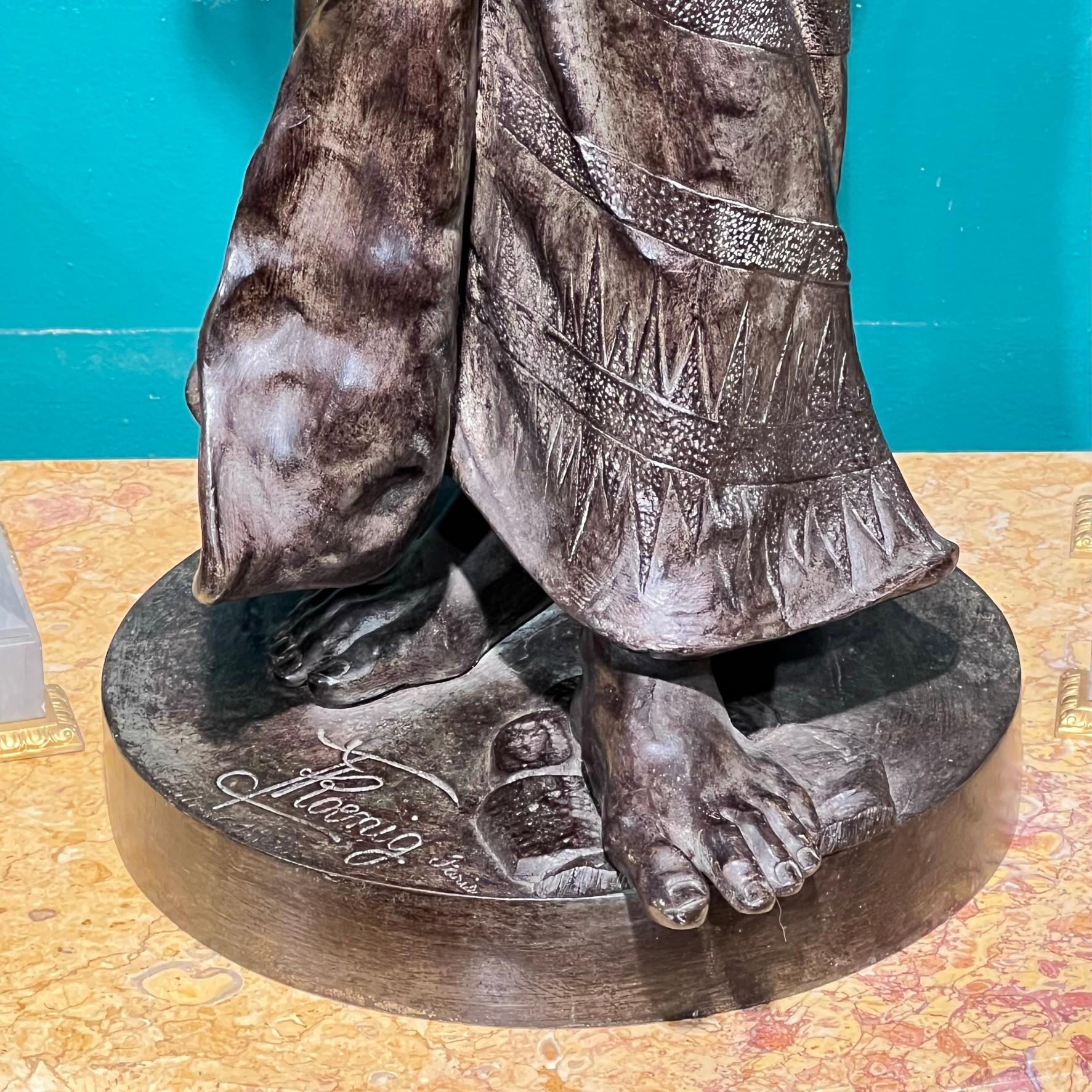 19th Century Orientalist French Bronze Statue of Arabian Warrior For Sale 4