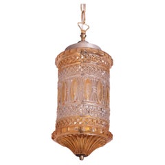 Vintage 19th Century "Orientalist" Orange Glass Lantern, 1960s
