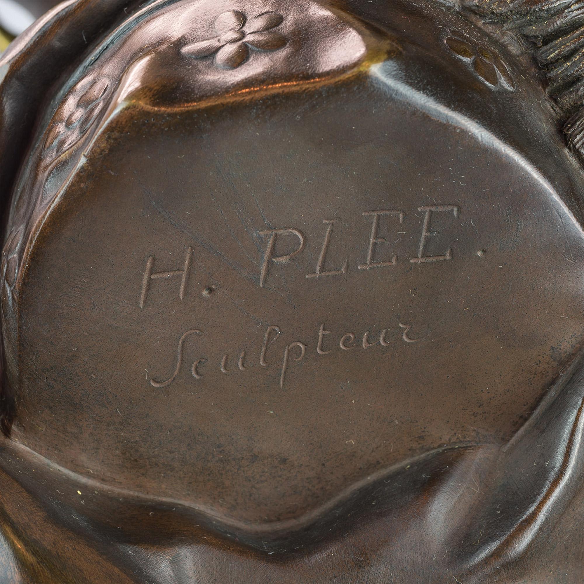 19th Century Orientalist Patinated and Gilt Bronze Bust by Henri-Honoré Plé For Sale 1