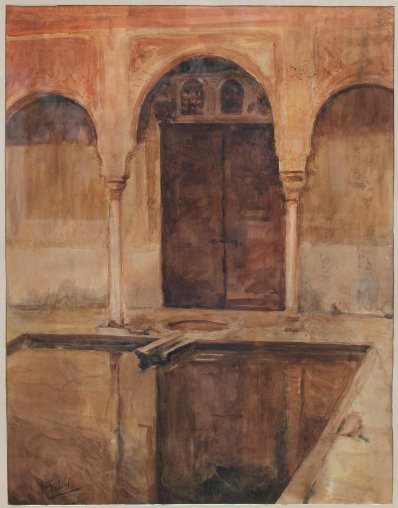 19th century Orientalist Spanish architecture watercolor.

Dimensions with frame: 90 x 75 x 5.
