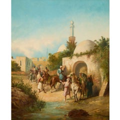 19th Century Orientalist Street Scene with Figures by Lieutenant Long