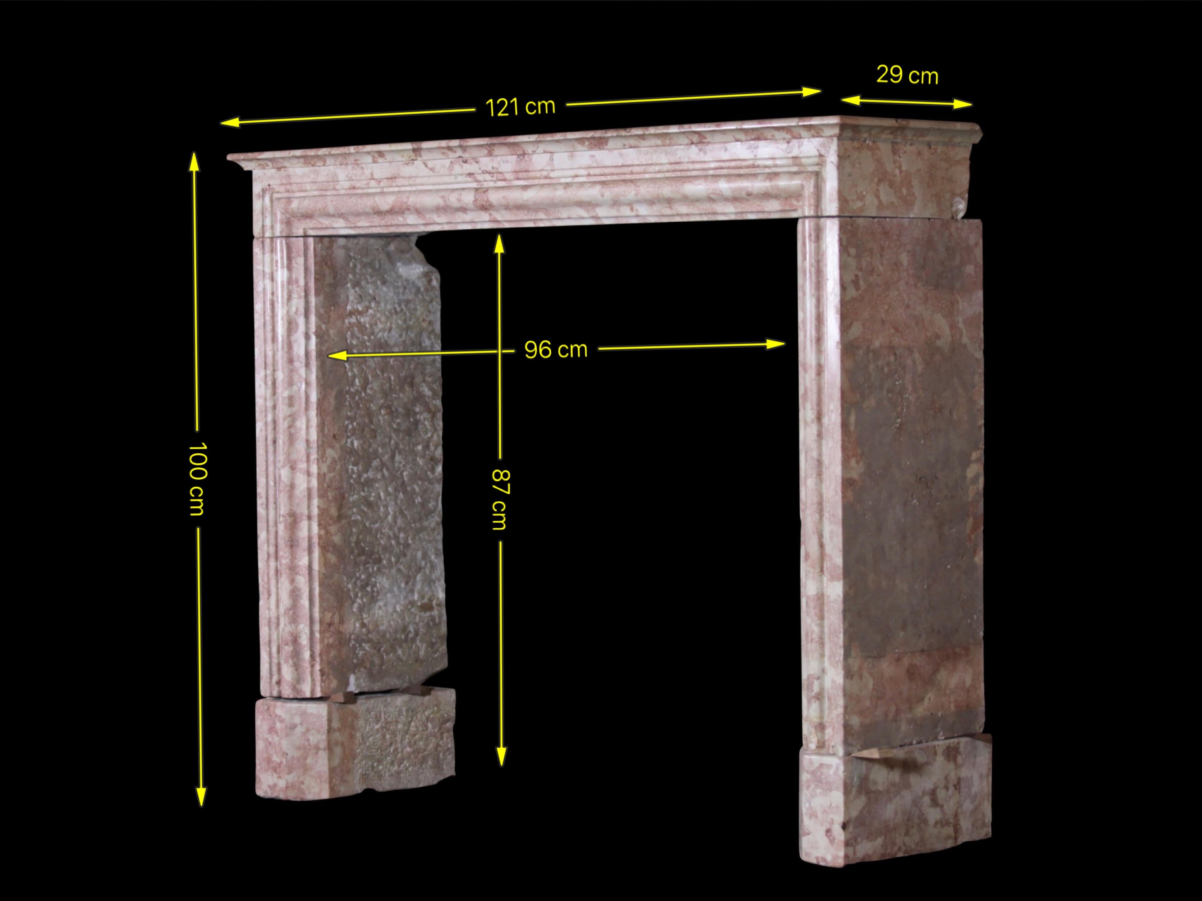 19th Century Original Antique Fireplace Surround in Marble For Sale 7