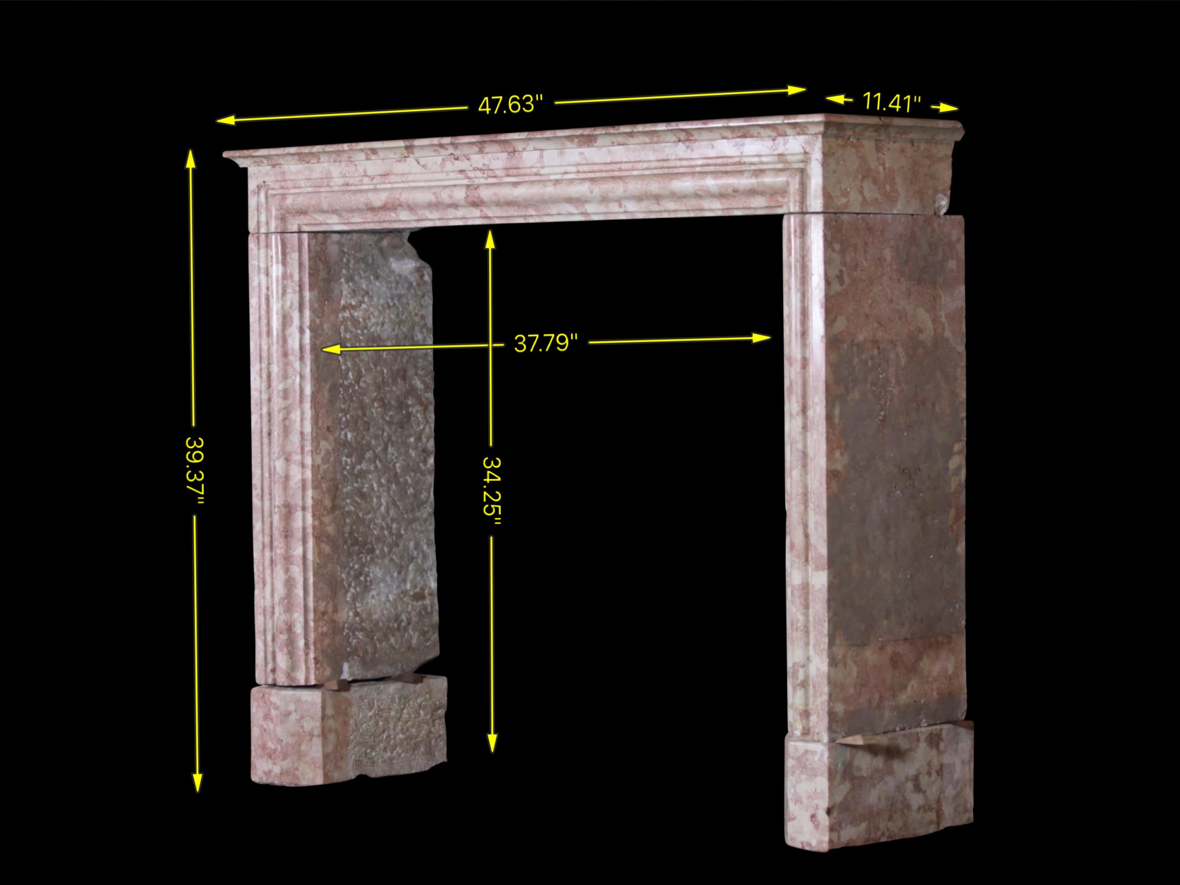 19th Century Original Antique Fireplace Surround in Marble For Sale 8