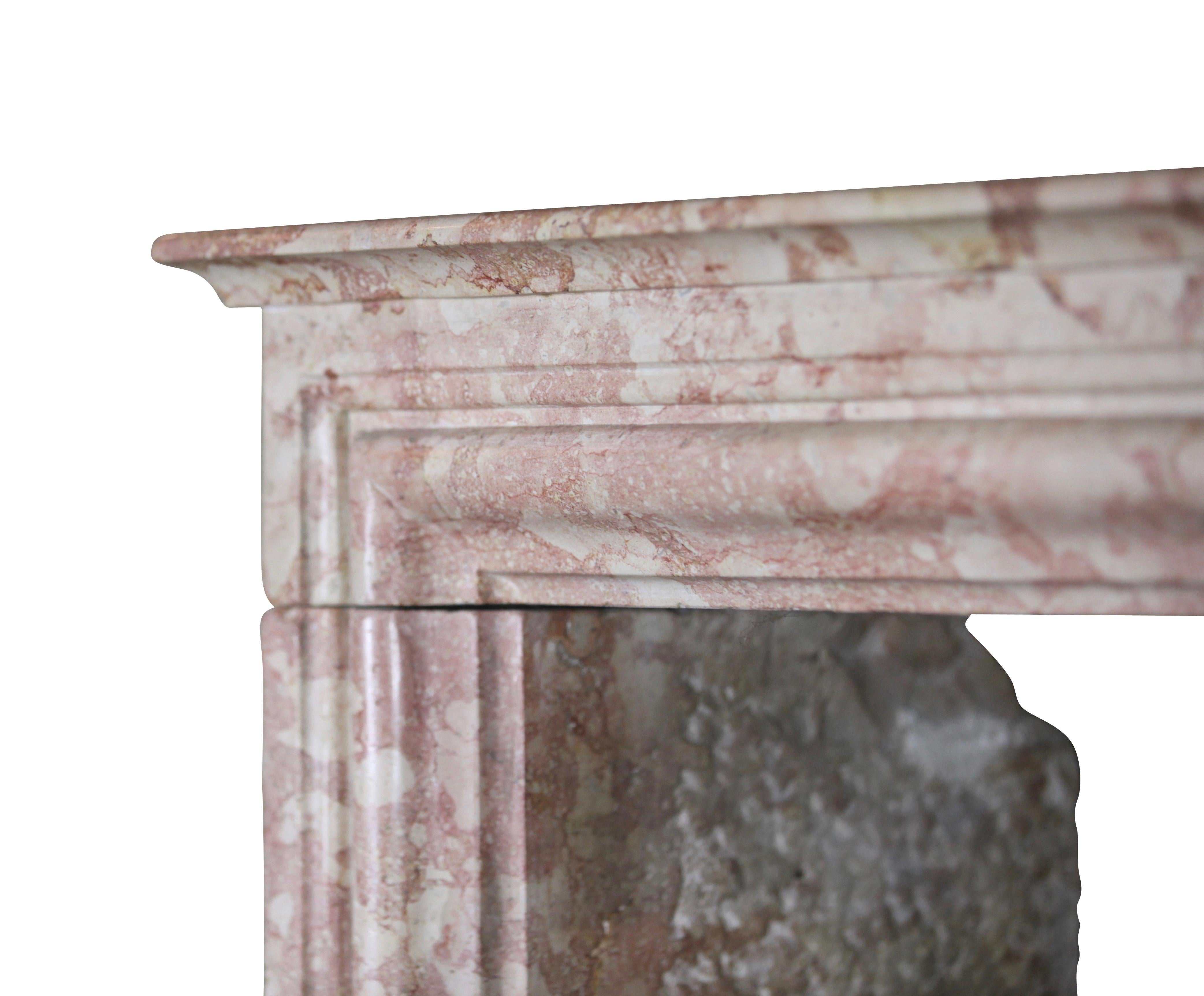 Louis XIV 19th Century Original Antique Fireplace Surround in Marble For Sale