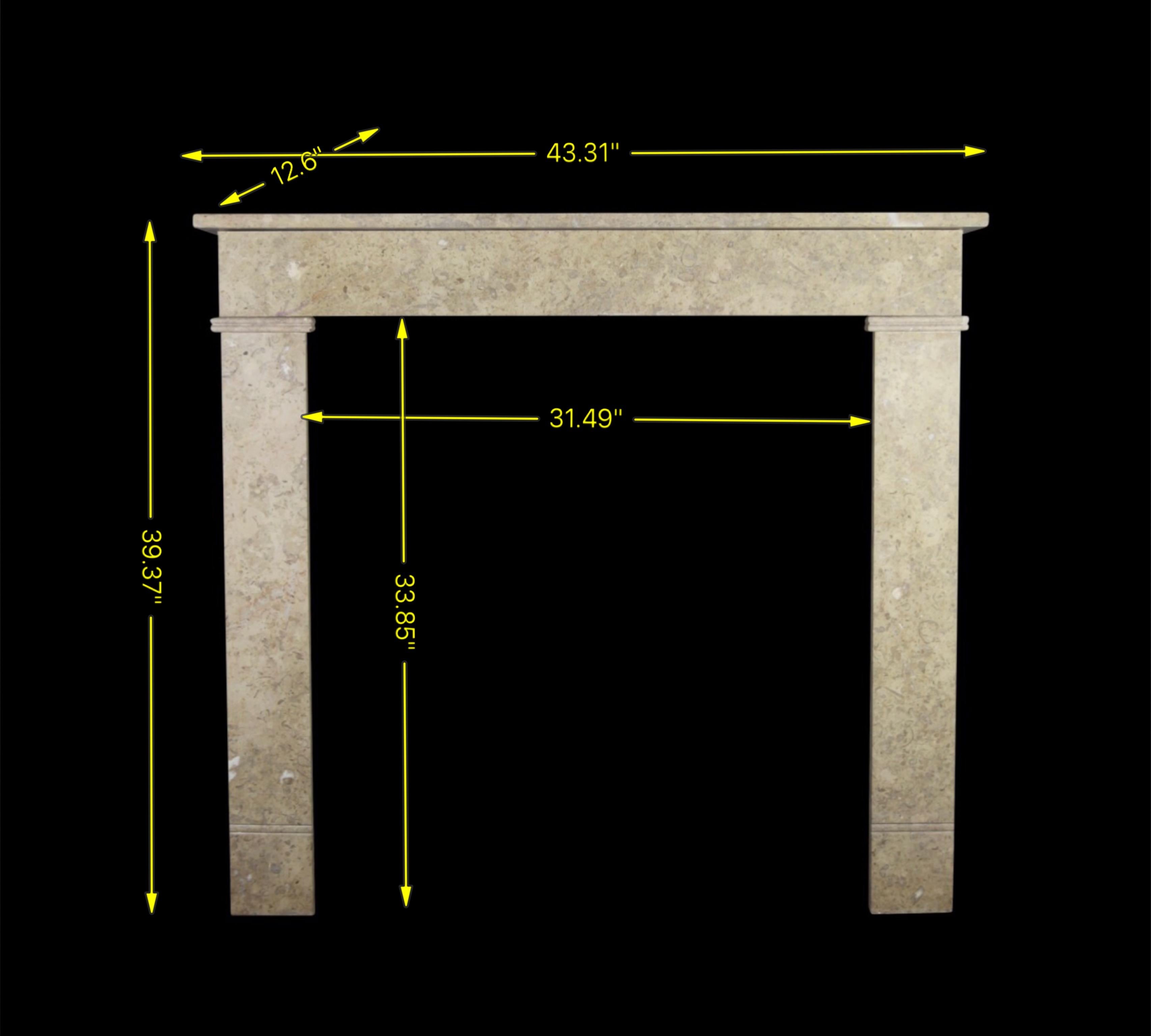 This 19th century original antique fireplace mantle from the Louis Phillip period has been build out of a marble from the Burgundy region between Beaune and Dijon, a little town named Comblanchien.
Measures:
110 cm Exterior Width 43,31 Inch
100 cm