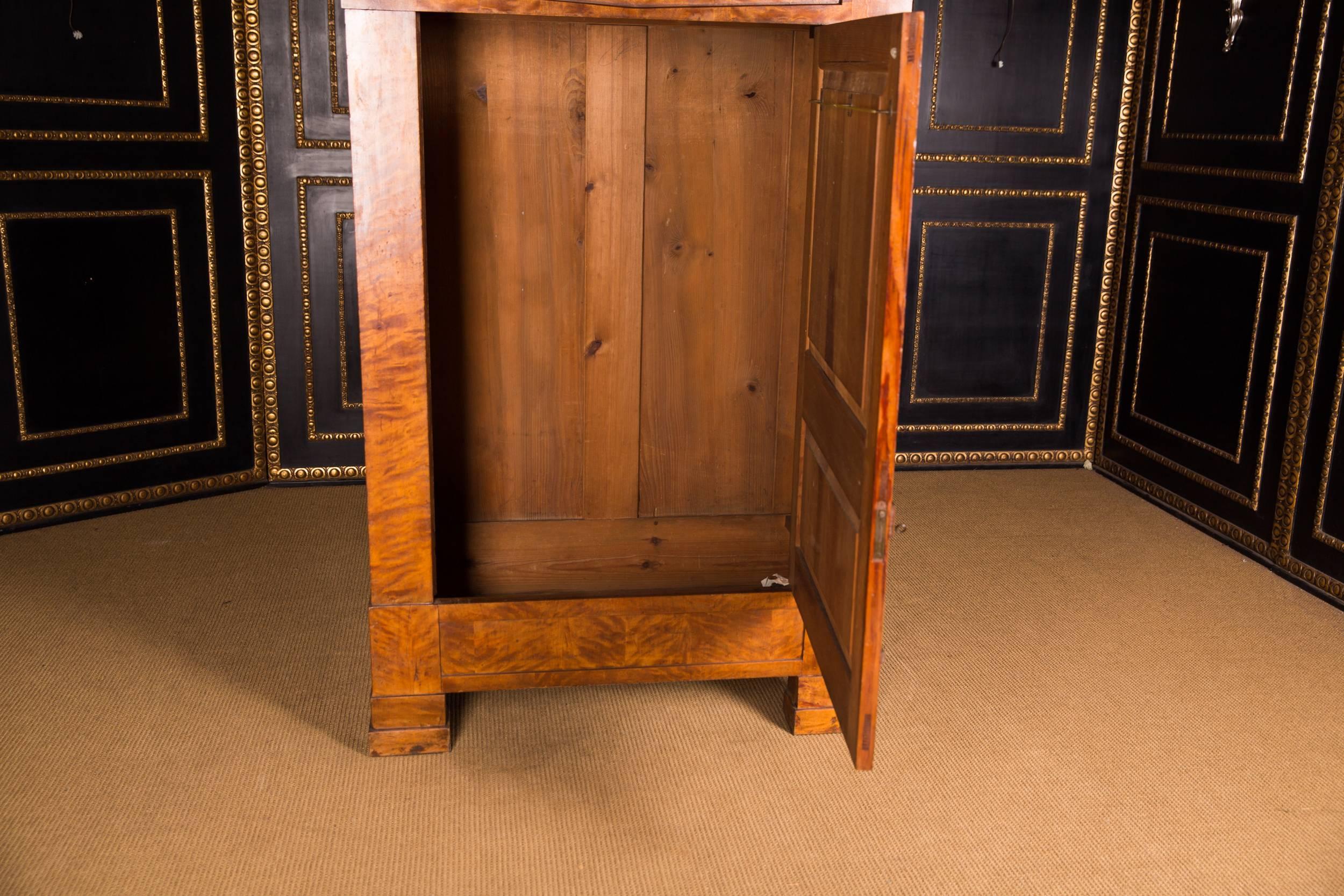 19th Century Original Biedermeier Cupboard Birchwood Veneer 2