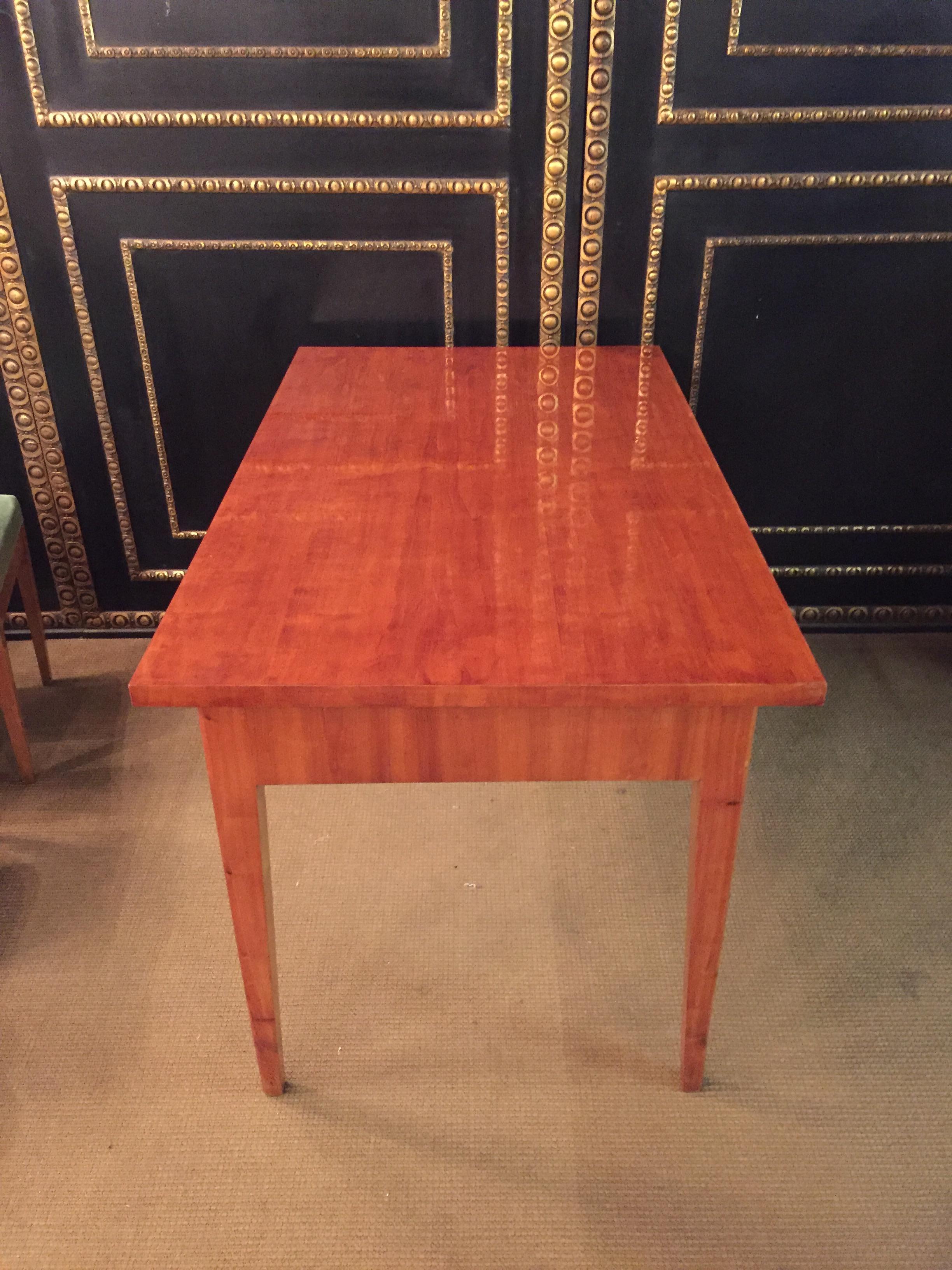 German 19th Century Original Biedermeier Dining Room /Dining Table with 4 Chairs Cherry