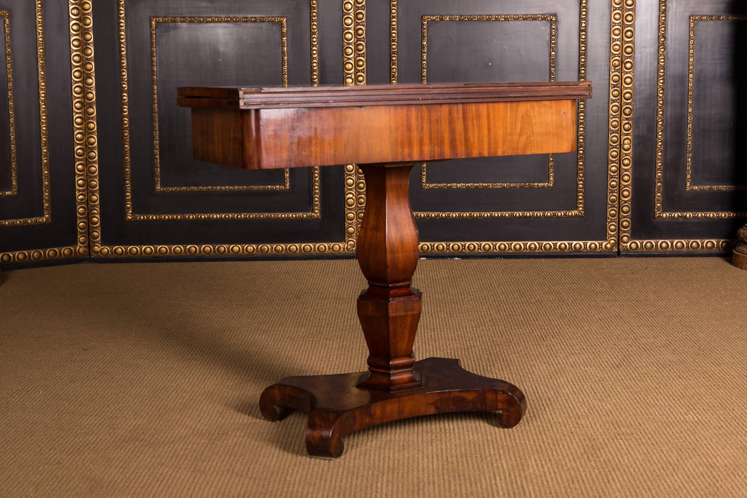Original Biedermeier game table circa 1835 mahogany.