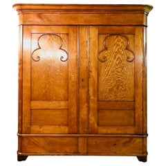 19th Century Original Biedermeier Hallway Cabinet Wardrobe circa 1830 Ash