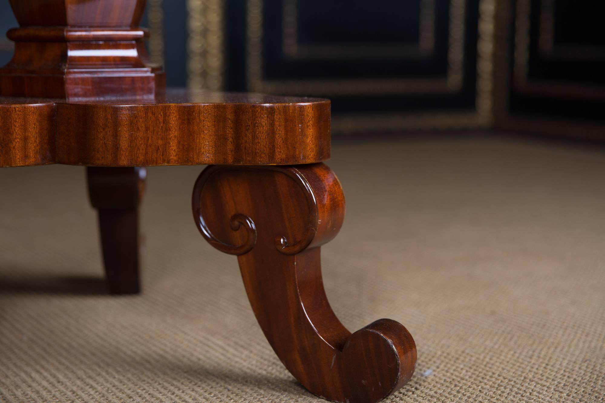 Veneer 19th Century antique Original Biedermeier Table Mahogany veneer Warm Patina For Sale