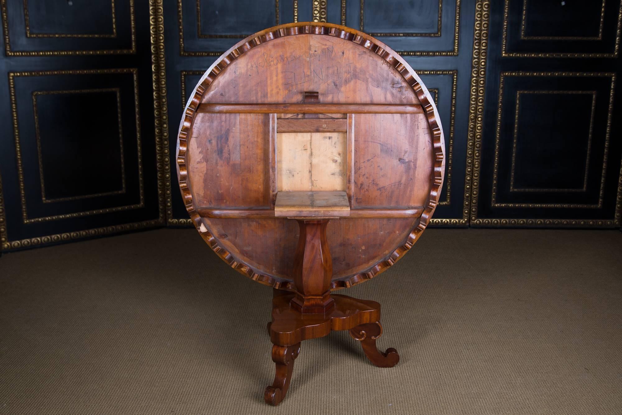 19th Century antique Original Biedermeier Table Mahogany veneer Warm Patina For Sale 2
