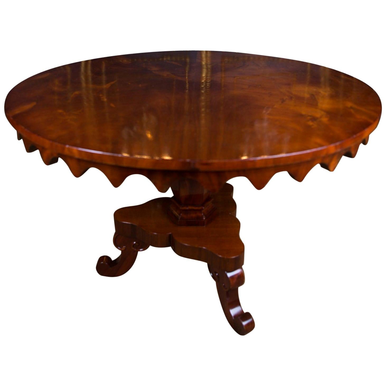 19th Century antique Original Biedermeier Table Mahogany veneer Warm Patina