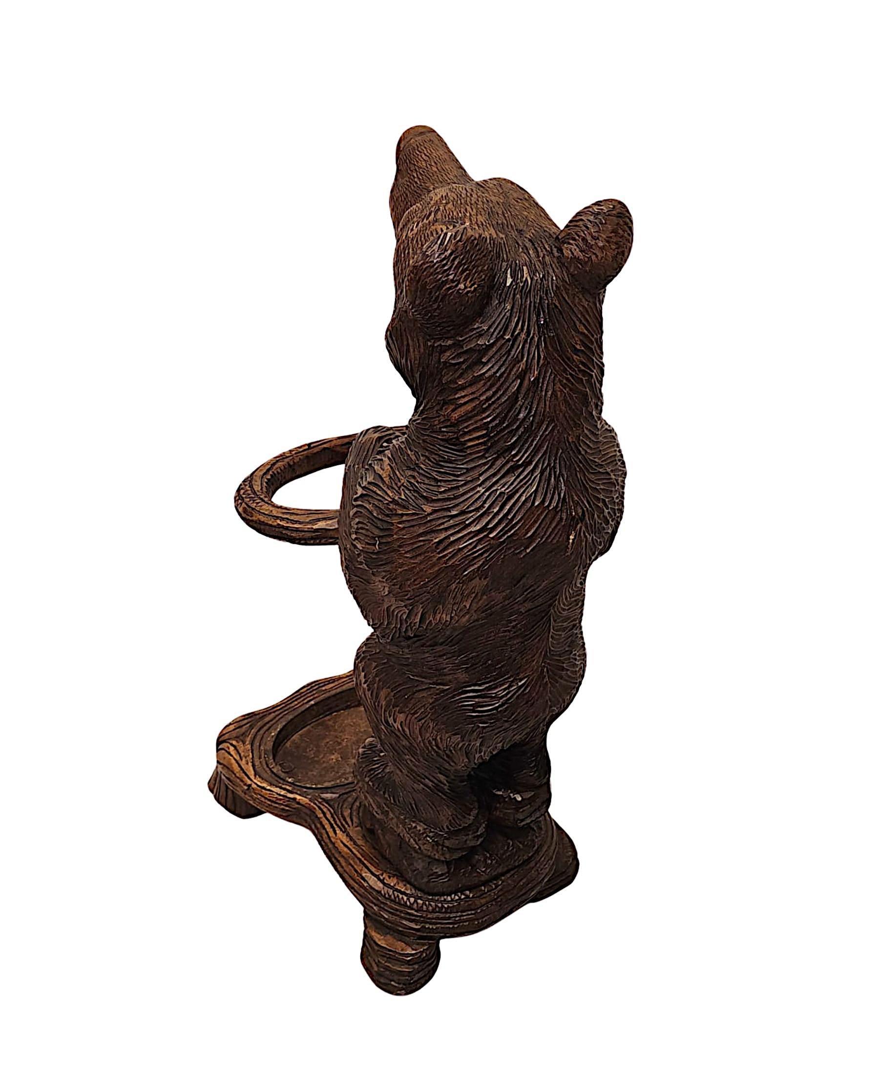 19th Century Original Black Forest Bear Stick or Umbrella Stand For Sale 5