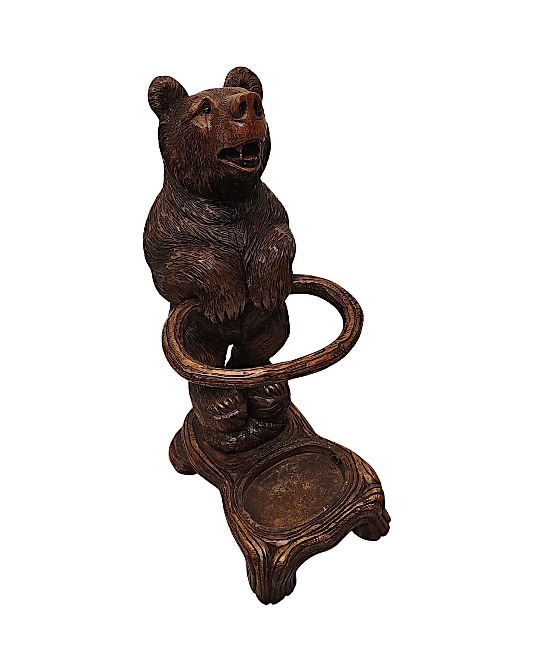 German 19th Century Original Black Forest Bear Stick or Umbrella Stand For Sale