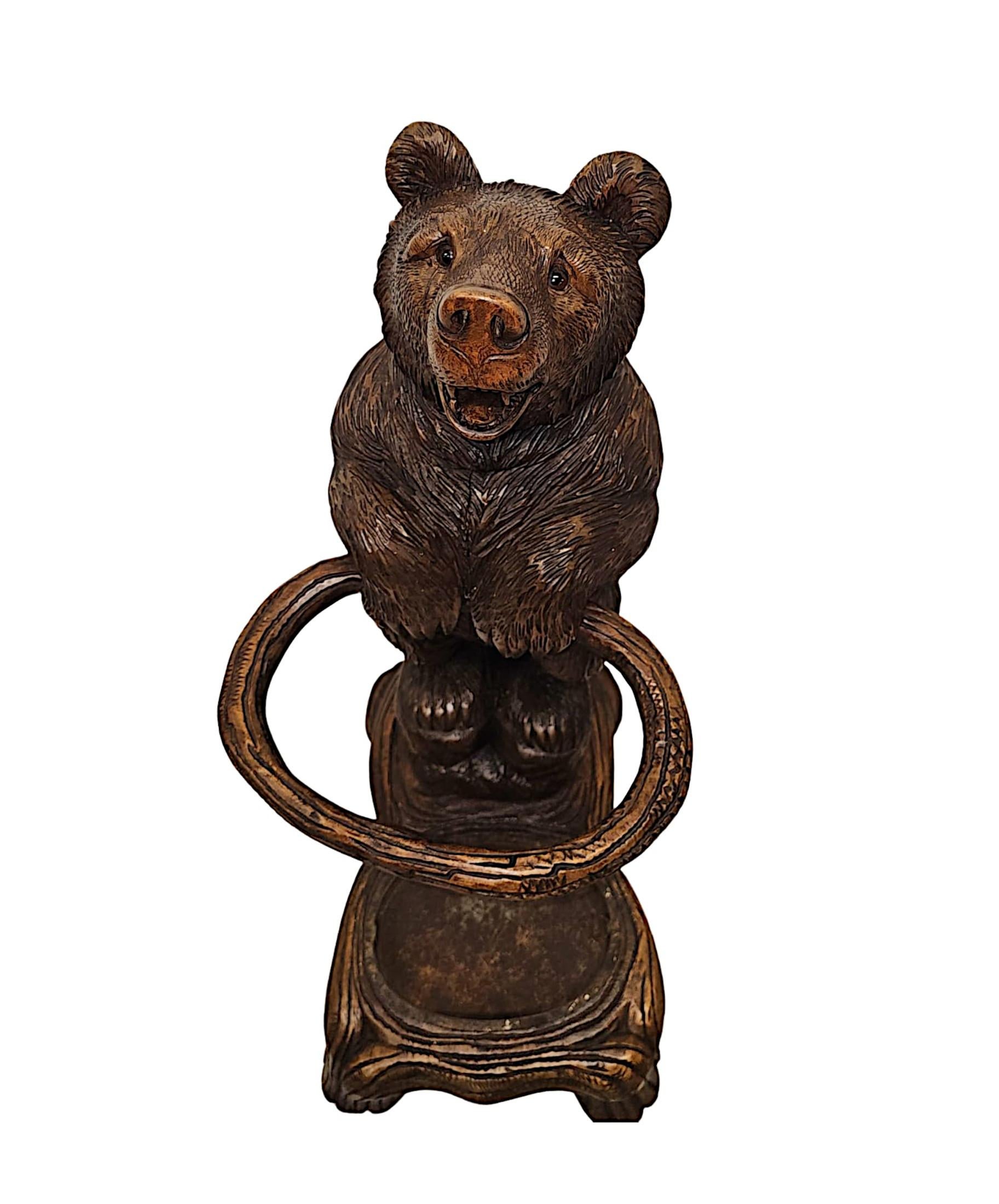 19th Century Original Black Forest Bear Stick or Umbrella Stand In Good Condition For Sale In Dublin, IE