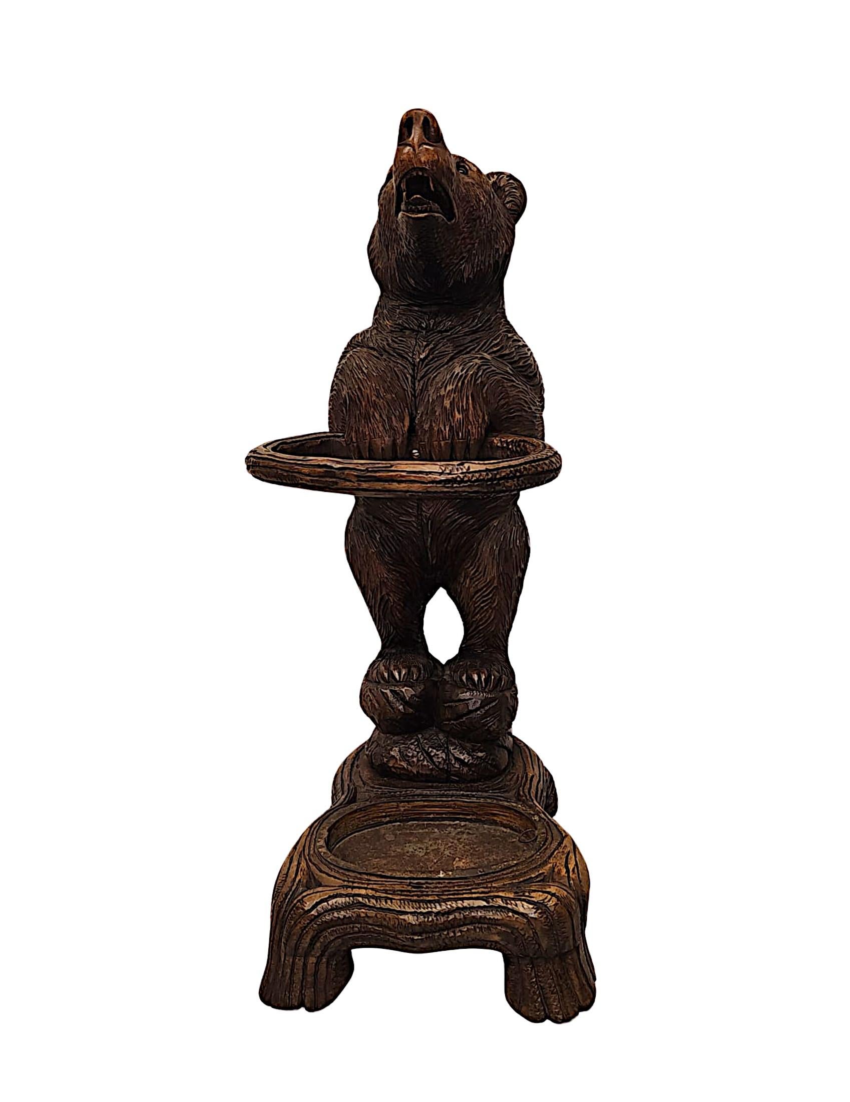 Metal 19th Century Original Black Forest Bear Stick or Umbrella Stand For Sale