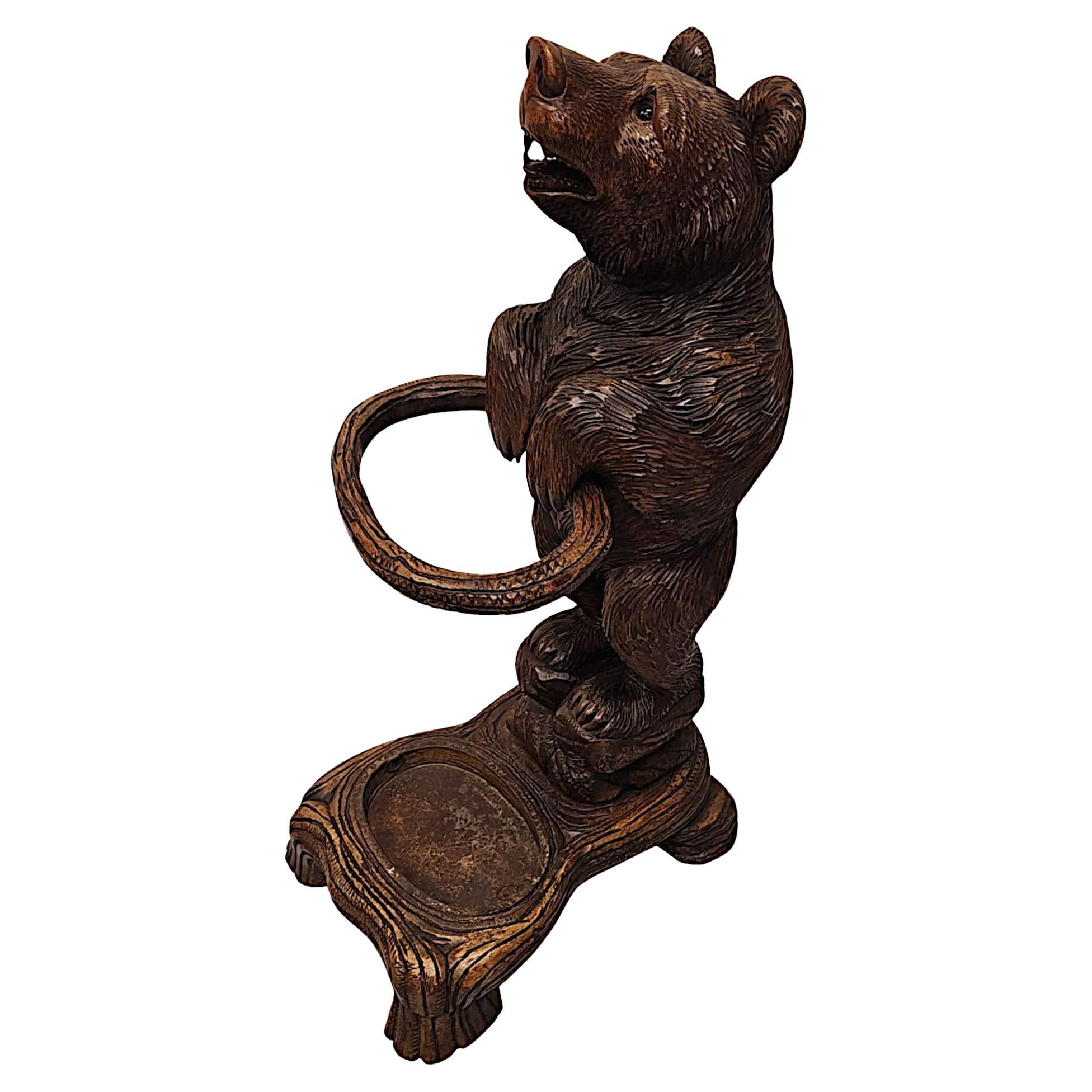 19th Century Original Black Forest Bear Stick or Umbrella Stand For Sale