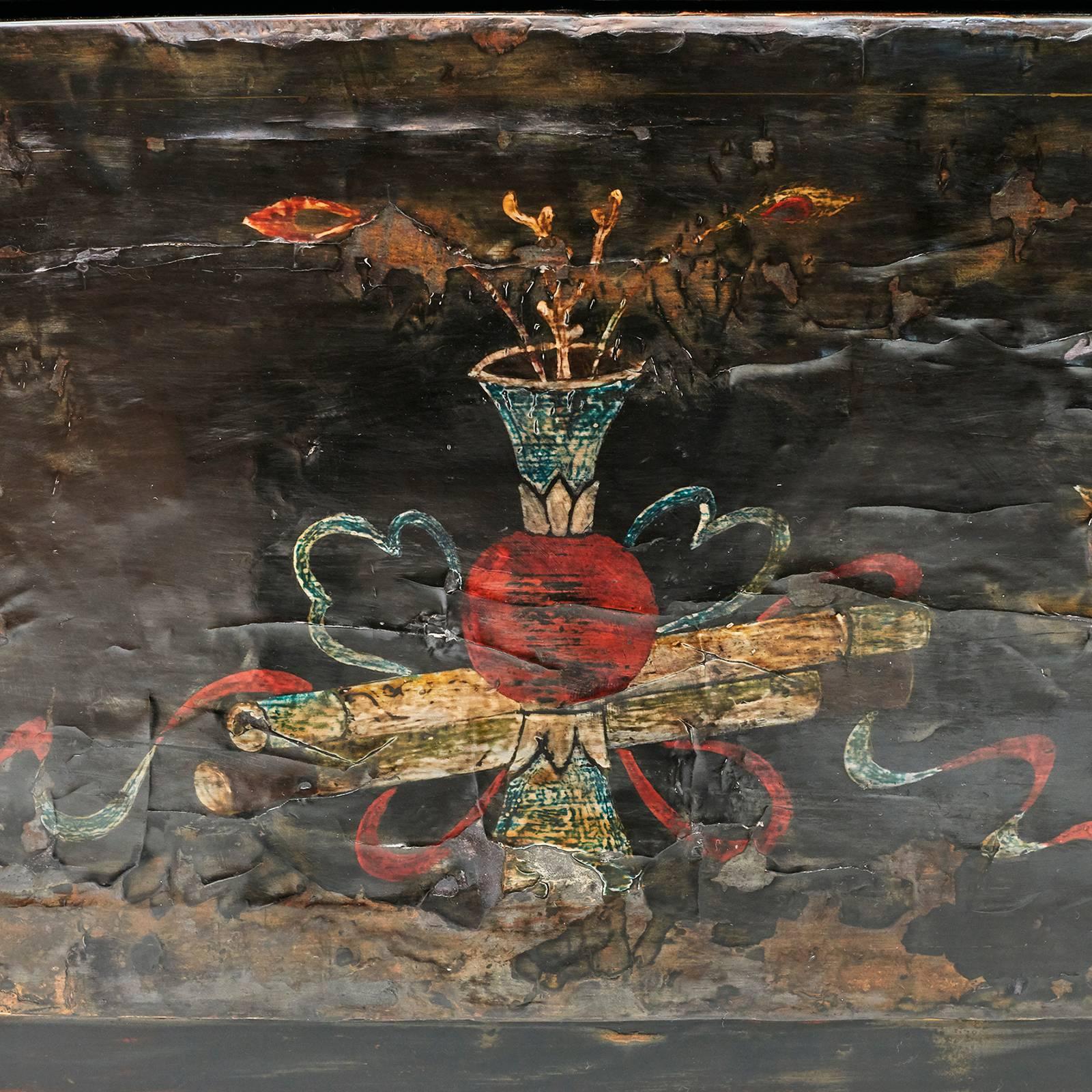 19th Century Original Decorated lacquer cabinet from 