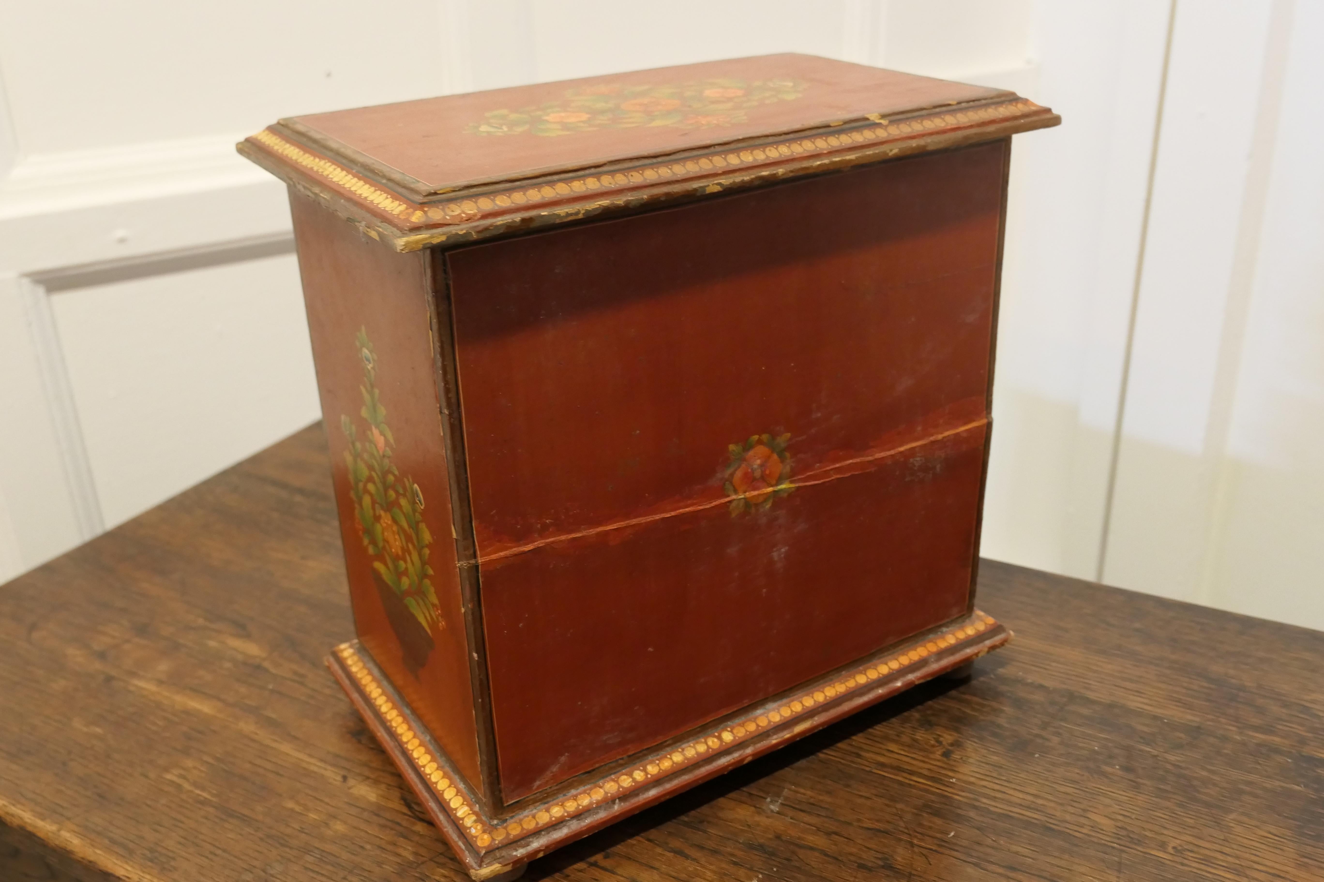 19th Century Original Folk Art Painted Chest of Drawers For Sale 1