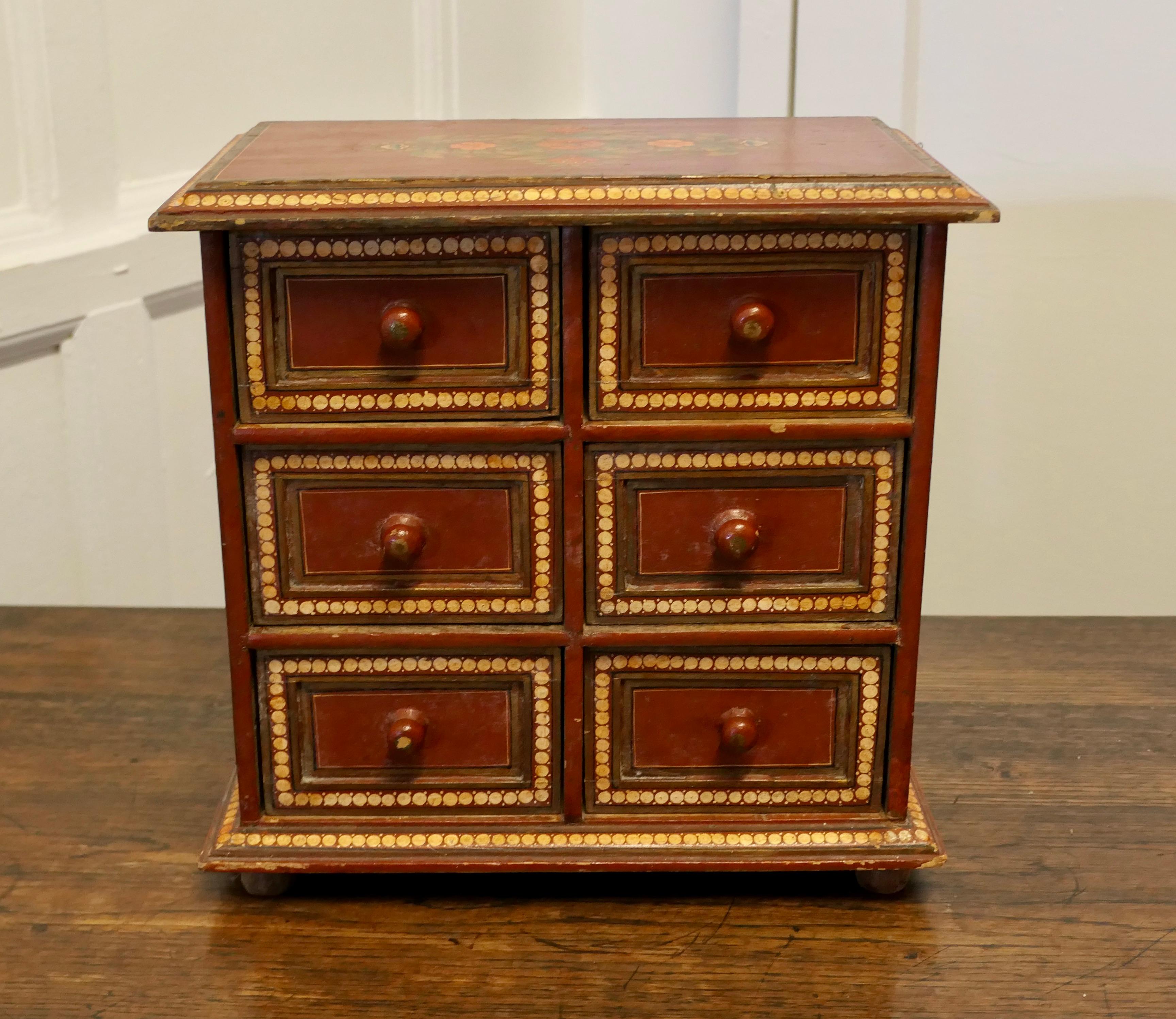 19th Century Original Folk Art Painted Chest of Drawers For Sale 3
