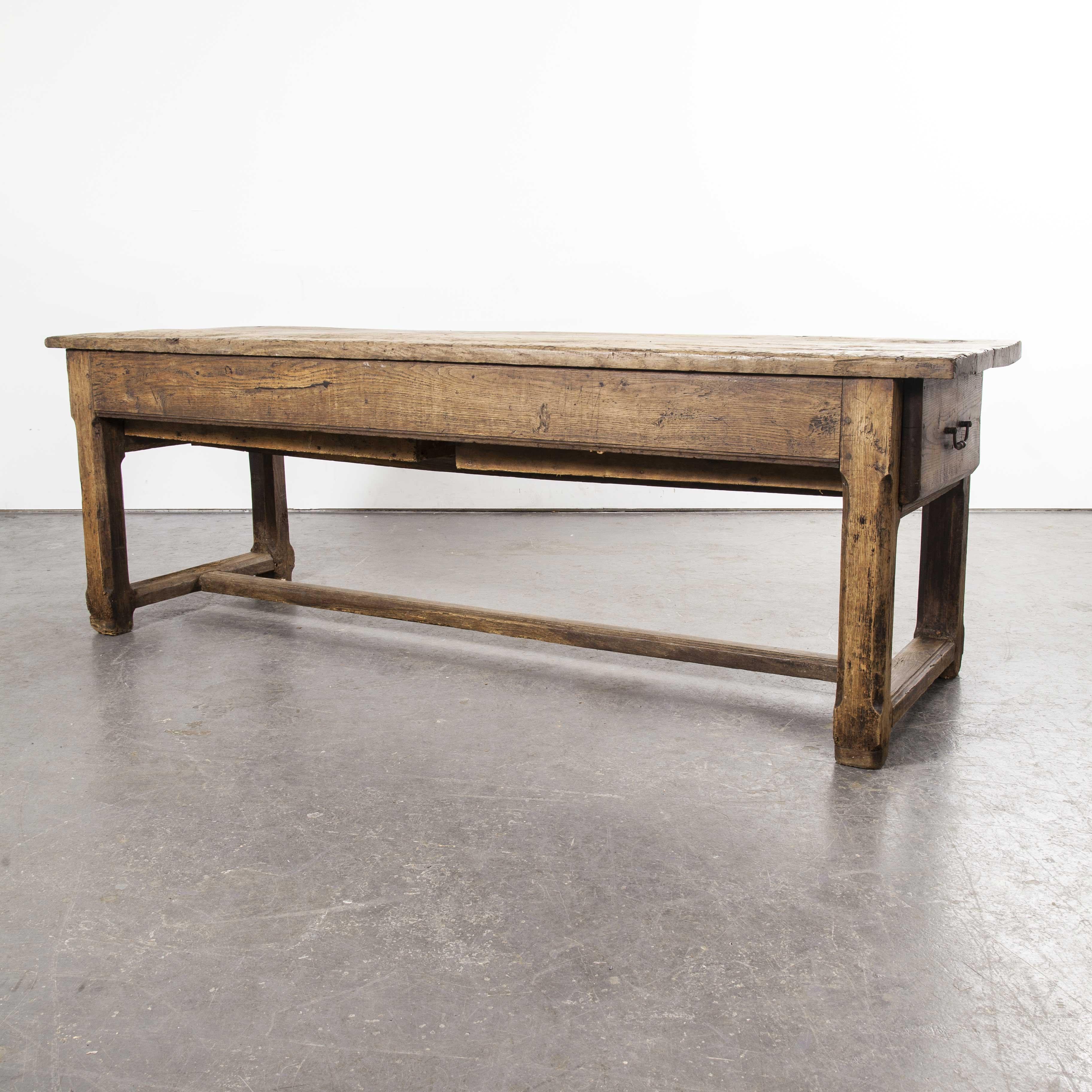 19th Century Original French Farmhouse Rectangular Dining Table or Console Table In Good Condition In Hook, Hampshire