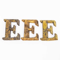 19th Century Original French Small Shop Signage Letter - E