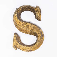 19th Century Original French Small Shop Signage Letter - S