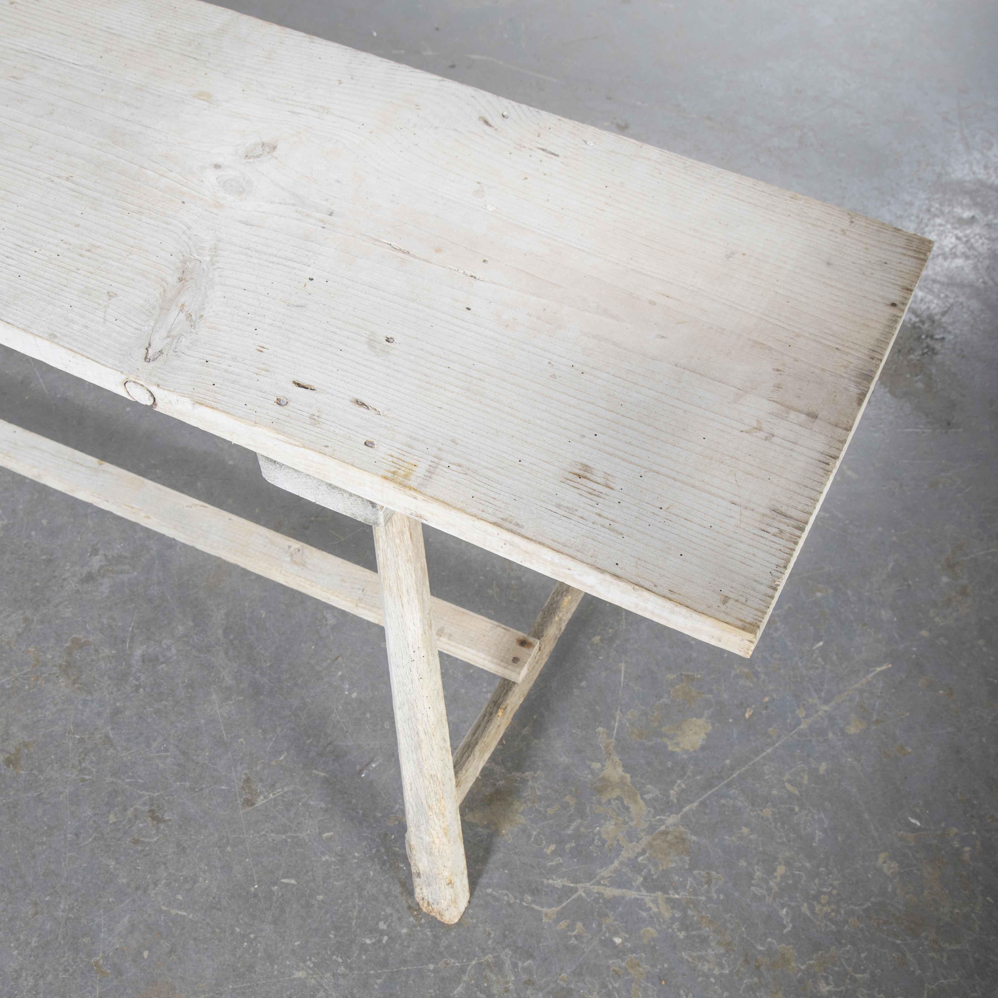 19th Century Original French Washing Table, Scrubbed and Bleached Top For Sale 3