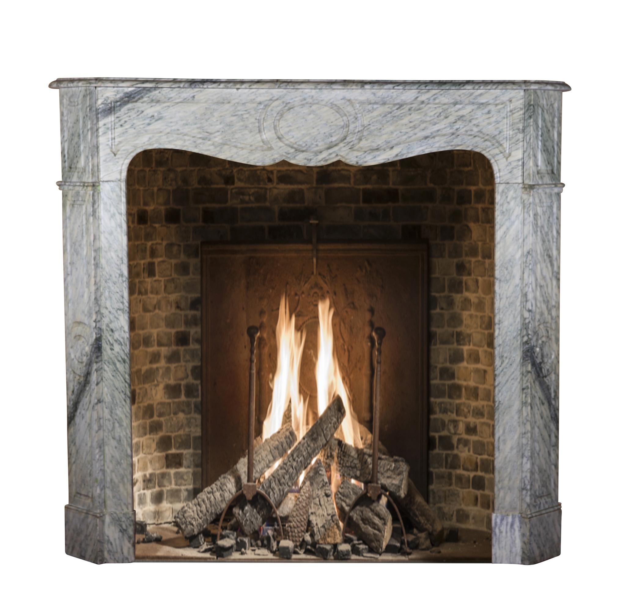 19th Century Original Green Marble Antique Fireplace Mantel For Sale 3