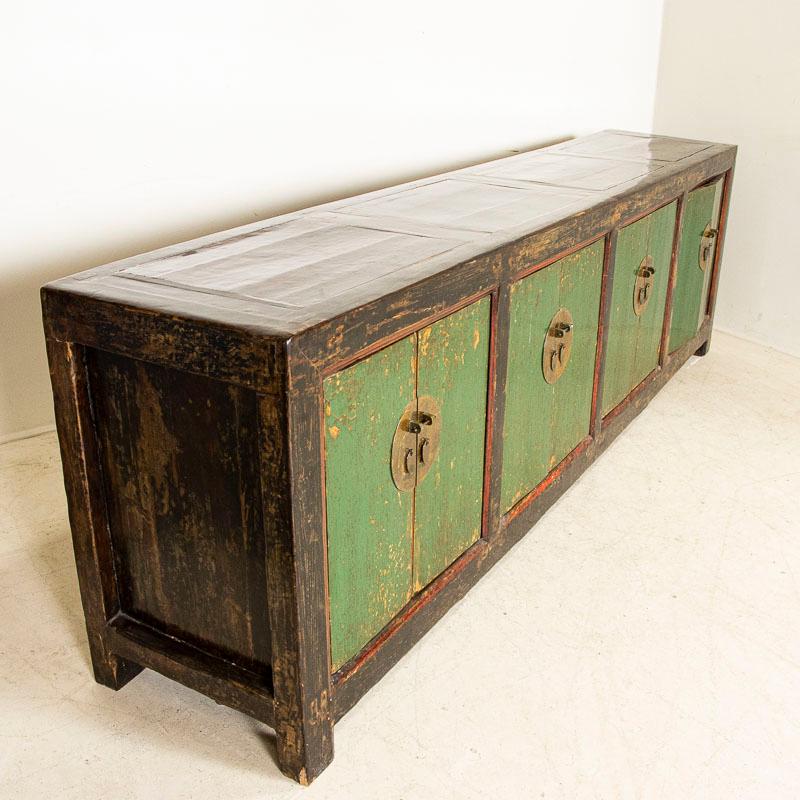 19th Century Original Green Painted and Lacquered Console Buffet Sideboard from 5