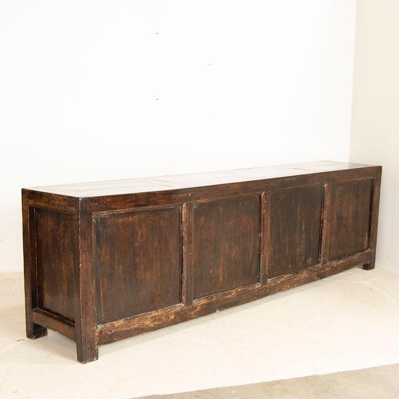 Wood 19th Century Original Green Painted and Lacquered Console Buffet Sideboard from