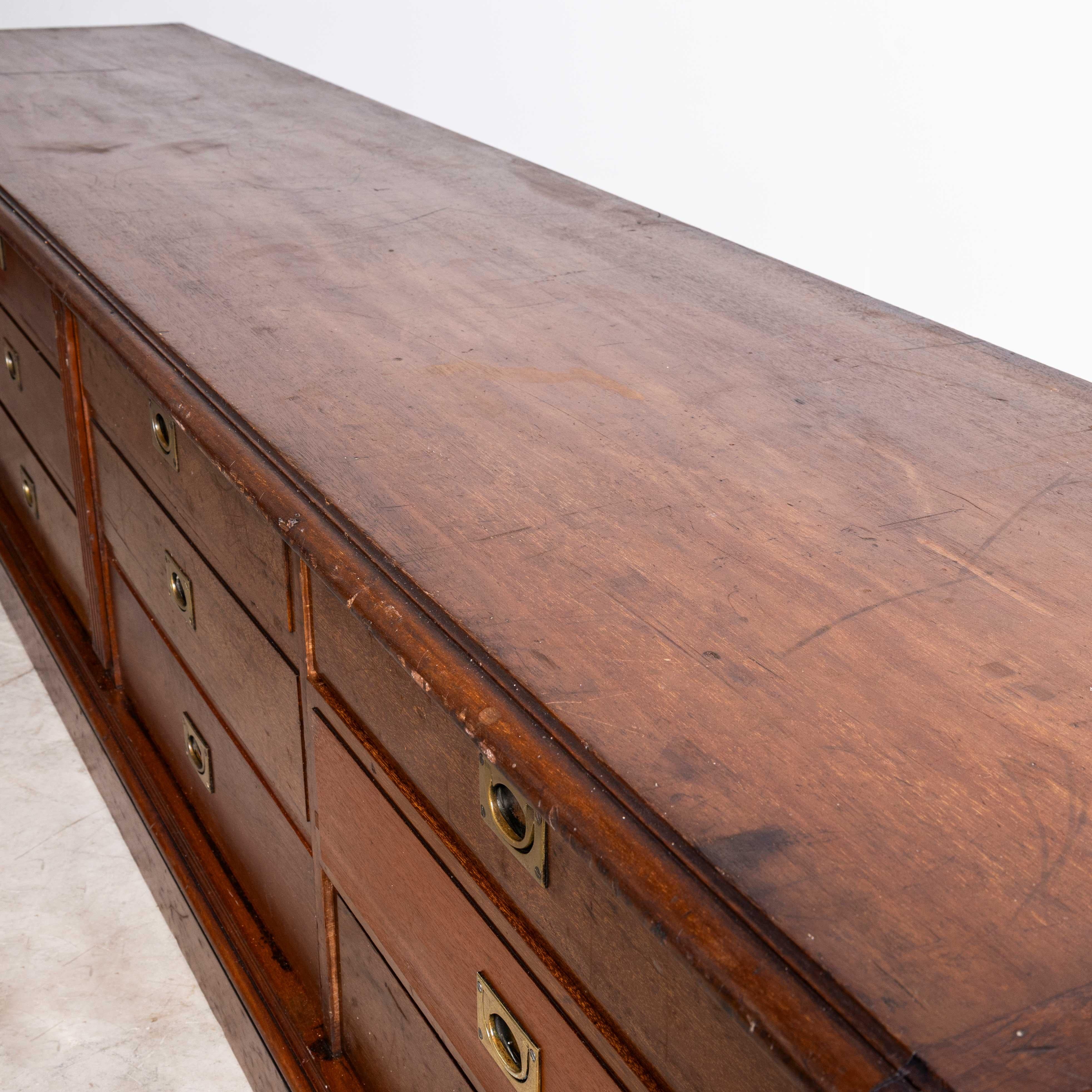 19th Century Original Mahogany Tailors Bank Of Drawers For Sale 8