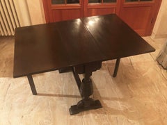 Original  solid Oak Strip Table, Beautiful as a Console Table, Dark Color