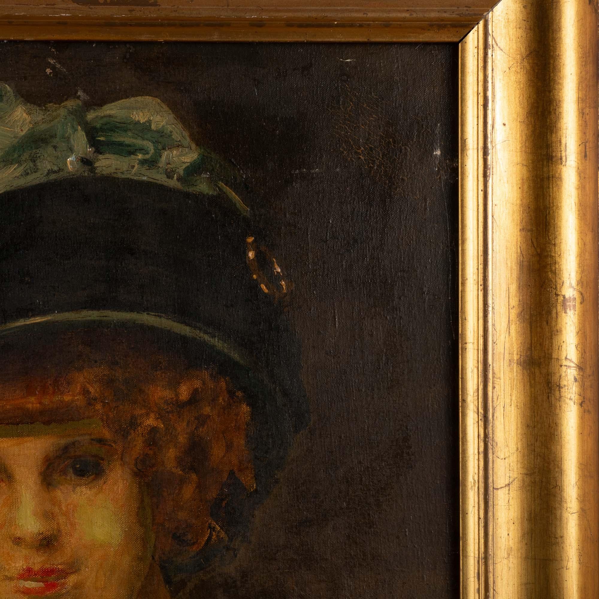 19th Century Original Oil on Canvas Portrait of Woman, 