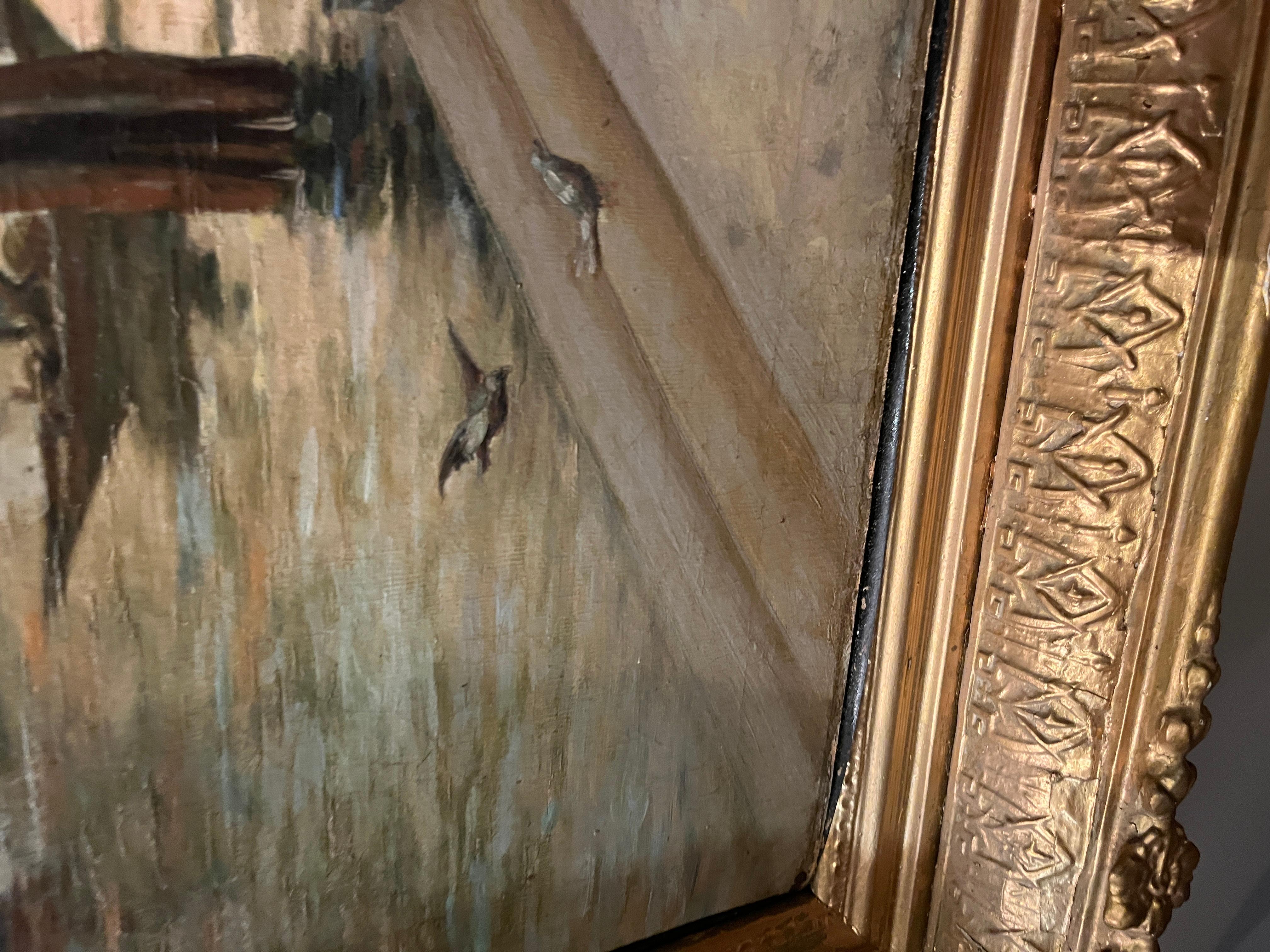 Français Peinture à l'huile originale du 19ème siècle attribuée à Fausto Zonaro en vente